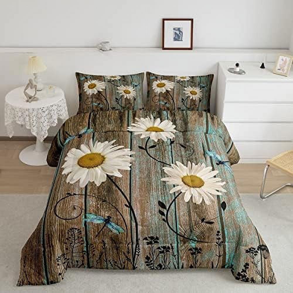 Rustic Farmhouse Bedding Set Teal Country Wooden Barn Door Down