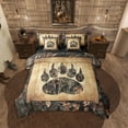 thumbnail image 1 of Rustic Farmhouse Bedding Sets King 7 Piece Camo Bear Paw Comforter Set Woodland Hunting Camouflage Animal Bed In A Bag Men,Retro Cabin Wildlife Sheet Set With Comforter, 1 of 6