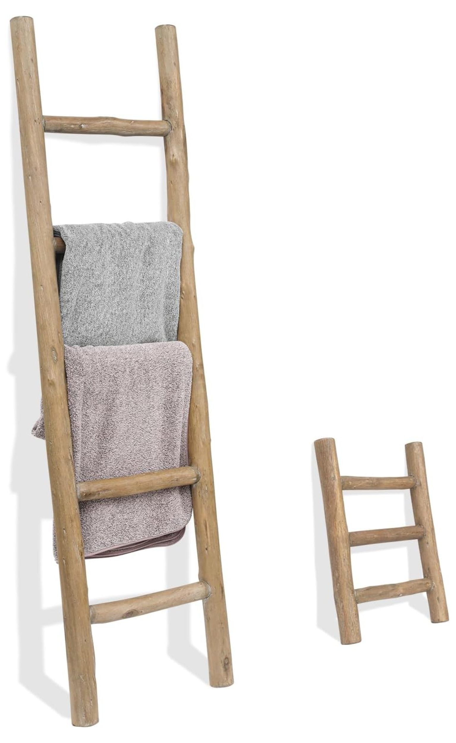 Rustic Farmhouse Blanket Ladder and Mini Countertop Towel Ladder Set