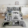 thumbnail image 1 of Rustic Farmhouse Cabin Comforter Set Twin Size,Deer Bear Hunting Adventure Bedding Set Adults Room Decor,Geometric Plaids Down Comforter,Gray Green Duvet Insert, 1 of 6