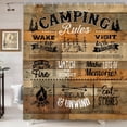 thumbnail image 1 of Rustic Farmhouse Camper RV Shower Curtain, Farmhouse Rustic Cabin Rules Shower Curtain for Trailer, Vintage Camping Outdoor Retro Rustic Wooden Fabric Stall Shower Curtain Set with Hooks, 47X64IN, 1 of 4
