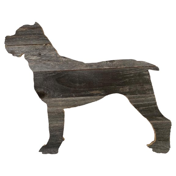 BARNWOODUSA Cane Corso Wood Dog Silhouette Reclaimed Wood Cane Corso Cutout Pet Wall Art or Wall Leaner Extra Large 24 Inches Ready to Weathered Gray .