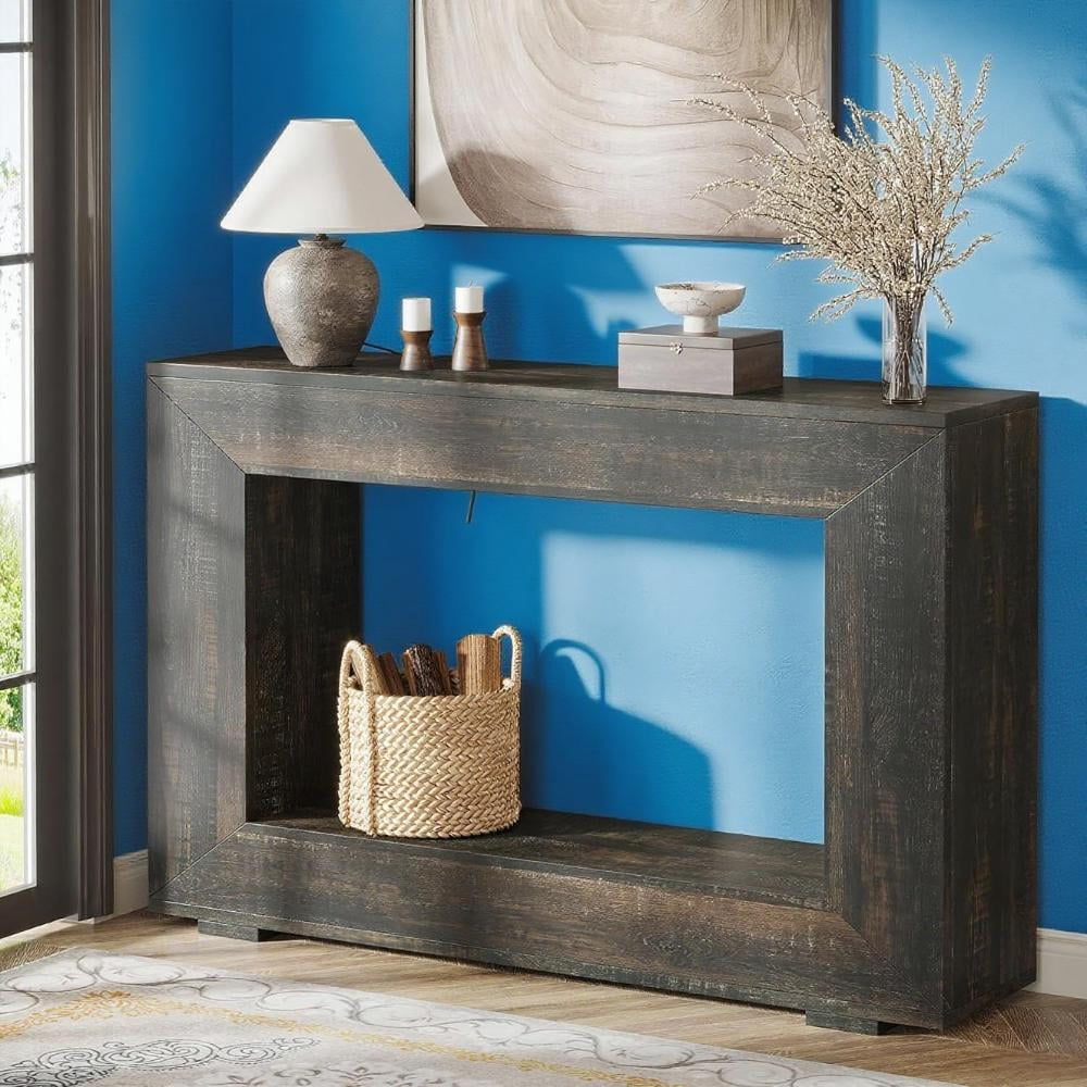 Rustic Farmhouse Console Table - 47.2" Long Entryway Sofa Table with ...