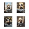 thumbnail image 1 of Rustic Farmhouse Cow Canvas Print Wall Art Cow in Bathtub Pictures Animal Wall Decor Funny Cow Artwork for Bathroom Bedroom Living Room 8"x10"×4 Unframe, Perfect for Cow Lovers Farmhouse Style, 1 of 7