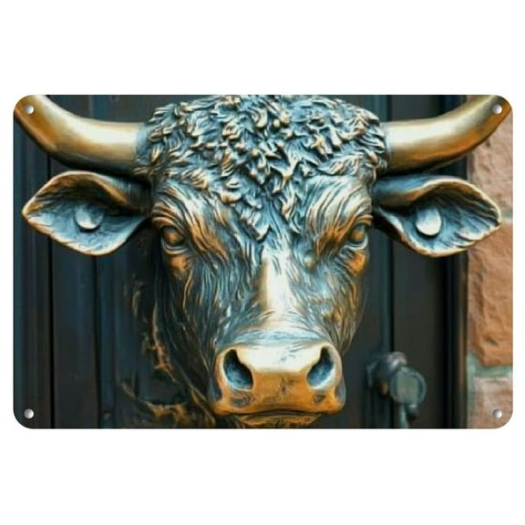 Rustic Farmhouse Cow Metal Wall Art - Vintage Farm Cow Head Design, Easy-to-Hang, No Power Needed, Perfect for Home, Garage, Cafe Decor, Ideal Gift, Cow Decor