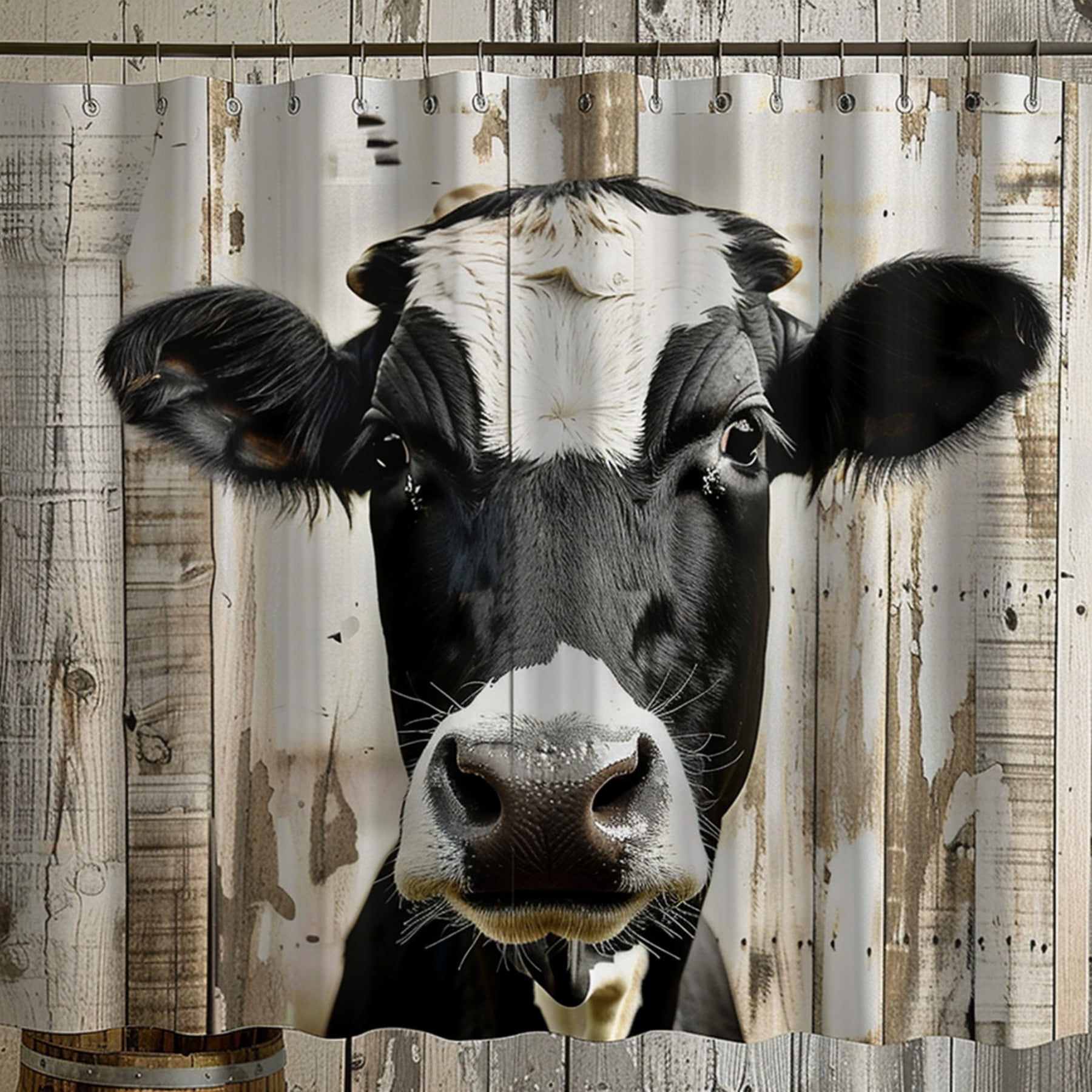 Rustic Farmhouse Cow Print Shower Curtain Vintage Style Bathroom Decor - Walmart.com