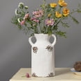 thumbnail image 1 of Quoowiit White Ceramic Rustic Vase with 2 Handles, 7.87 Inch Boho Flower Farmhouse Vases Decorative Terracotta Vase for Living Room Decor, 1 of 9