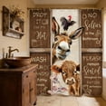 thumbnail image 1 of Rustic Farmhouse Donkey Cow And Pig Shower Curtain Funny Animal Bathroom Decor Fabric Waterproof 71x71 Inches, 1 of 6