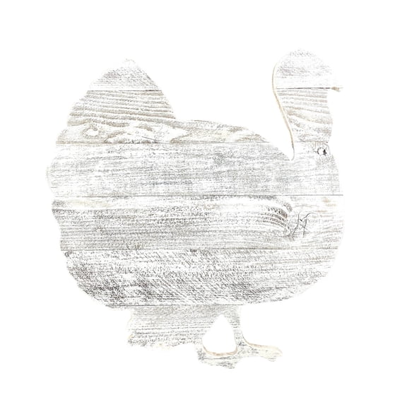BARNWOODUSA Rustic Farmhouse Wood Turkey Fall Harvest Wall Décor for Autumn, Thanksgiving, DIY Décor White Wash 18 inch Turkey Reclaimed and Recycled Wood