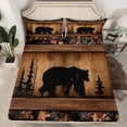 thumbnail image 1 of Rustic Farmhouse Fitted Sheet Country Cabin Bear Bedding Set Full,Tree Branches Woodland Camo Hunting Wildlife Bed Sheets For Teen Men Camouflage Animal Fitted Bed Sheets （No Top Sheet）, 1 of 5