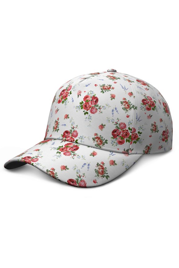 Rustic Farmhouse Floral Print Dad Hat – Botanical Baseball Cap Featuring Autumn Leaves and Bloom Pattern, Adjustable Washable Snapback