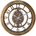 thumbnail image 1 of Rustic Farmhouse Gear Clock with Moving Gears Wall Clock Industrial Steampunk Unique for Home Living Room Office Decor Gold 11 Inch, 1 of 2