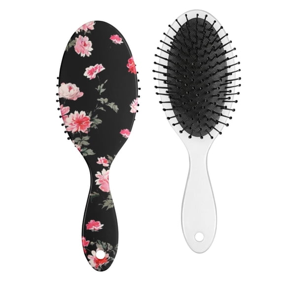 Rustic Farmhouse Hair Brush, Bloom Blossom Pattern Detangling Paddle Brush with Artistic Watercolor Floral Design