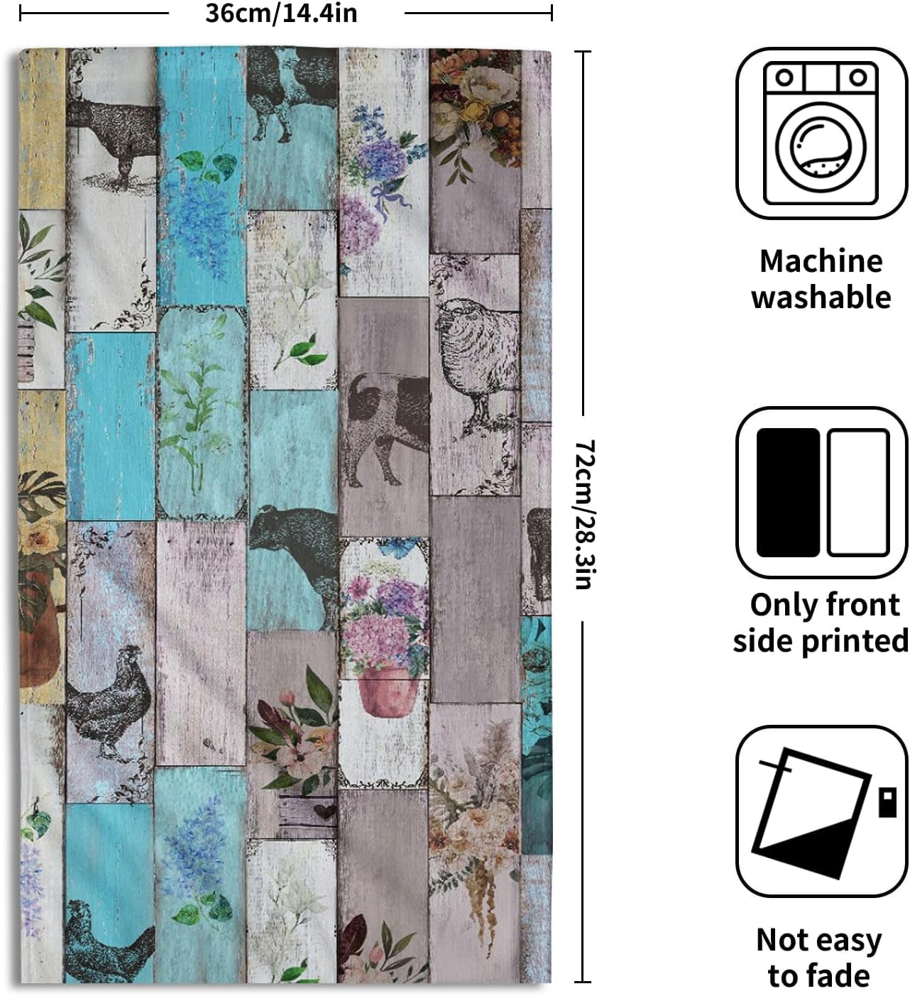 Rustic Farmhouse Hand Towels Set Of 2 Vintage Country Soft Bath Towels ...