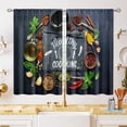 thumbnail image 1 of Rustic Farmhouse Kitchen Curtains Natural Organic Asian Spices Dark Stone Spring Summer Rod Pocket Window Drapes for Dining Room 27.5x63in,2 Panel Set, 1 of 6