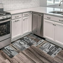 Rustic Farmhouse Kitchen Mats for Floor, Kitchen Rugs Set of 2 Carpet Area Rug, Vintage Retro Farmhouse Black White Grey Kitchen Decor and Accessories Stuff, 17x30 and 17x47 Inch