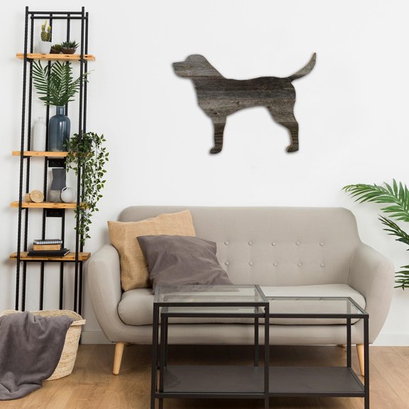 BARNWOODUSA Labrador Retriever Wood Dog Silhouette Reclaimed Wood Labrador Retriever Cutout Pet Wall Art or Wall Leaner Small 12 Inches Ready to Weathered Gray