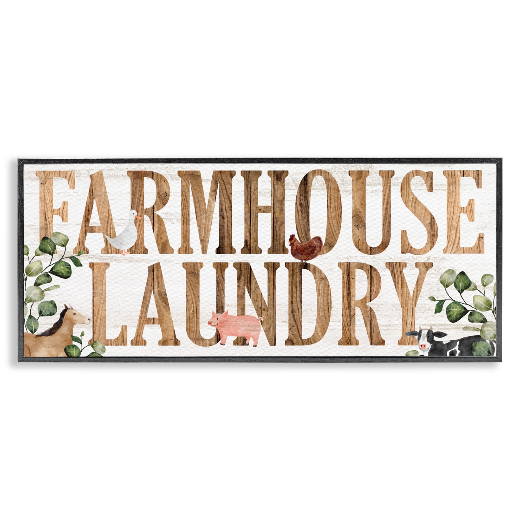 Rustic Farmhouse Laundry Black Framed Giclee Art, design by Kim Allen