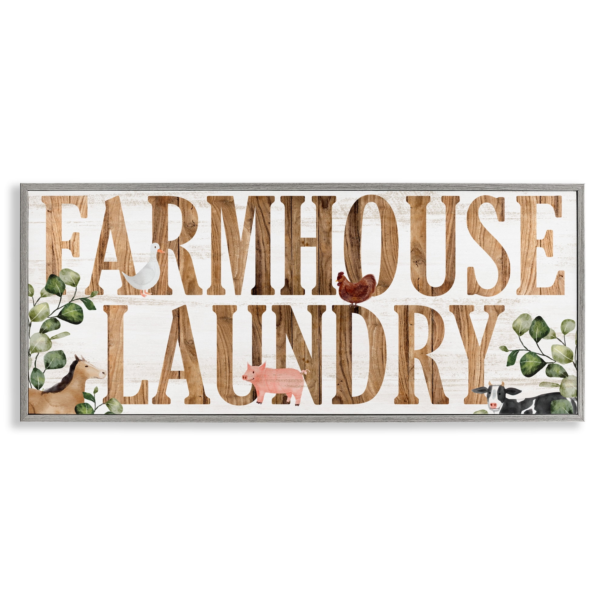 Rustic Farmhouse Laundry Gray Framed Giclee Art, design by Kim Allen