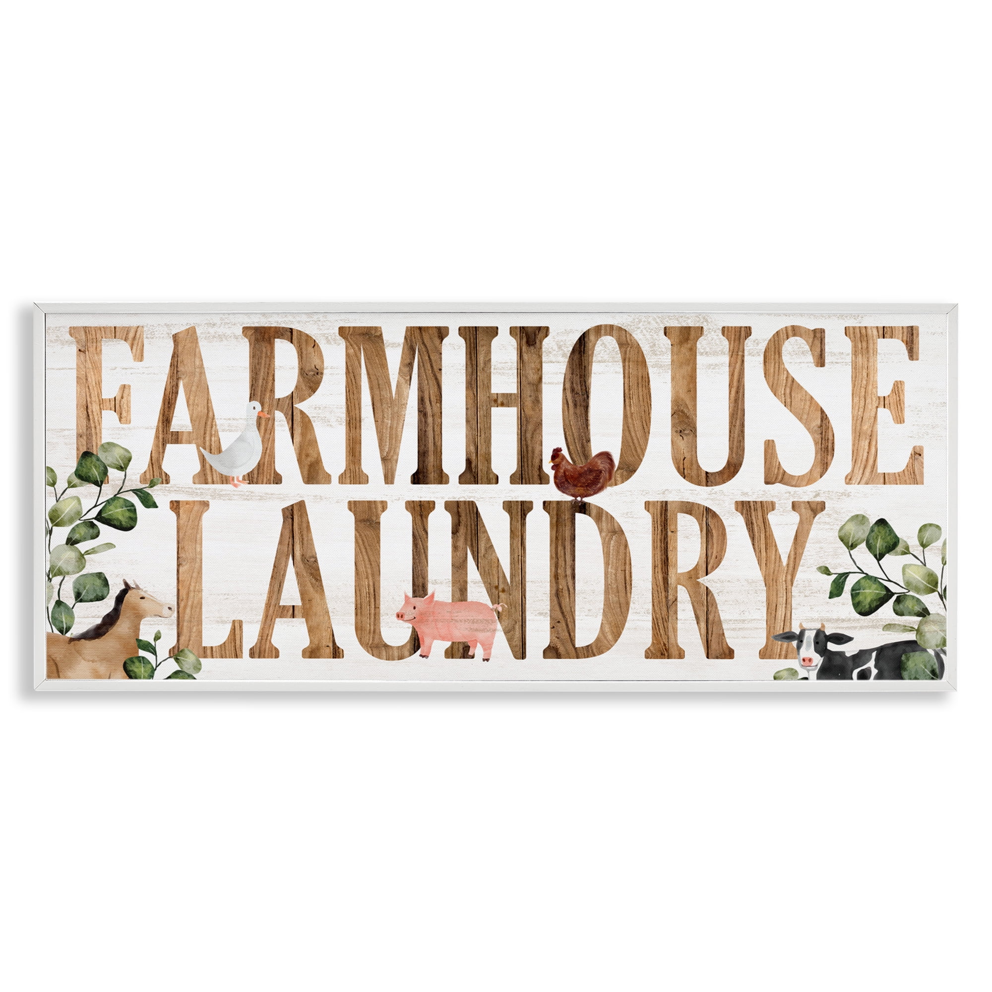 Rustic Farmhouse Laundry White Framed Giclee Art, design by Kim Allen