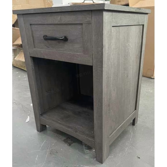 Rustic Farmhouse Nightstand with Charging Station - Versatile Storage Solution for Bedroom and Living Room