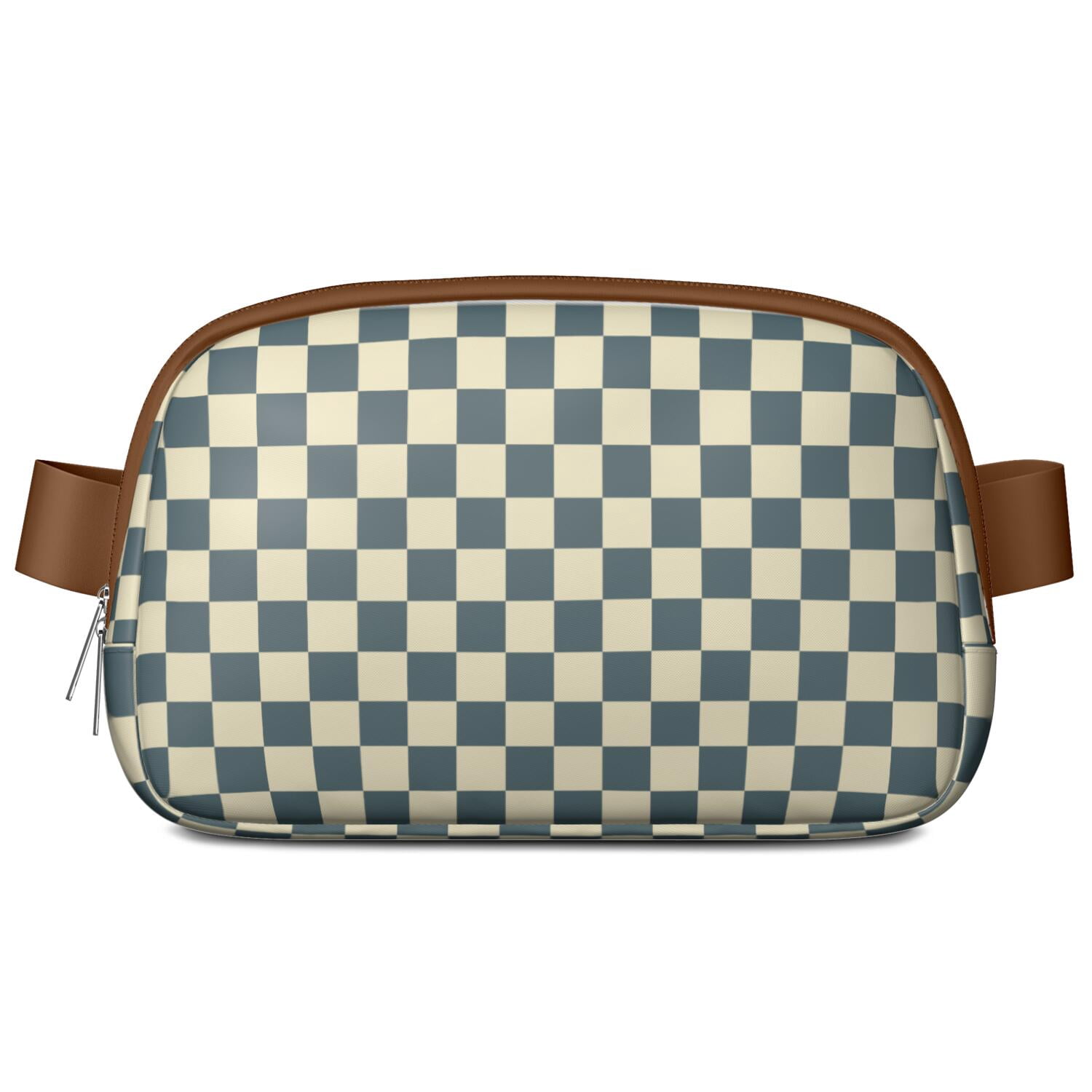 Rustic Farmhouse Plaid Fanny Pack – Classic Checkered Belt Bag with Geometric Retro Feel