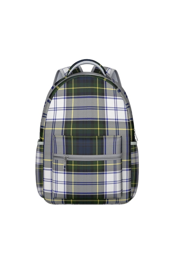 Rustic Farmhouse Plaid Print Student Backpack - Durable Waterproof Daypack with Spinal Support & Stylish Design