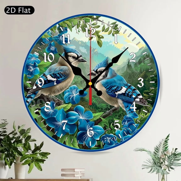 Rustic Farmhouse Pumpkin Round Wall Clock, Autumn Fall Decor Thanksgiving Halloween Silent Non-Ticking