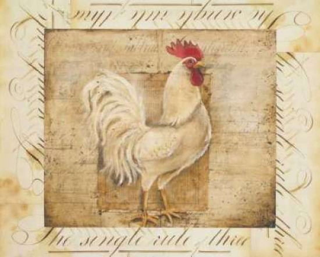 Rustic Farmhouse Rooster I Canvas Art - Kimberly Poloson (24 x 30)