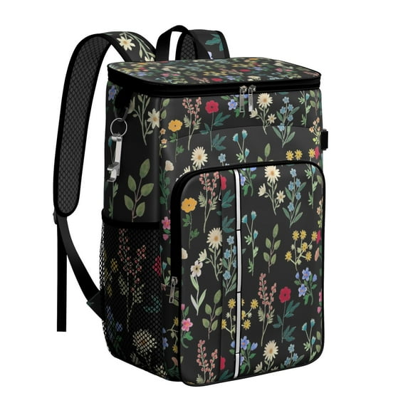 Rustic Farmhouse Rose and Peony Insulated Cooler Backpack, Leakproof Waterproof Lunch Backpack for Romantic Picnics, Beach Days