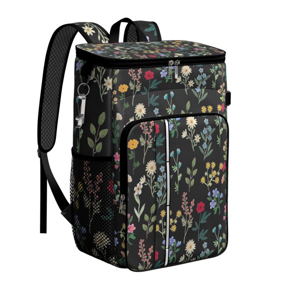Rustic Farmhouse Rose and Peony Insulated Cooler Backpack, Leakproof Waterproof Lunch Backpack for Romantic Picnics, Beach Days