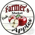 thumbnail image 1 of Rustic Farmhouse Round Metal Sign Farmers Market Fresh Apples Market Fresh Figs Sign Retro Kitchen Decor Wall Door Hanger Decor Sign Diameter 12, 1 of 4