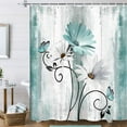 thumbnail image 1 of Rustic Farmhouse Shower Curtain, Farm Teal Daisy Floral Flowers and Butterfly on Country Wooden Shower Curtain for Bathroom, Turquoise Blue Bathroom Shower Curtains with 12PCS Hooks, 70X75IN, 1 of 18