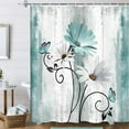 thumbnail image 1 of Rustic Farmhouse Shower Curtain, Farm Teal Daisy Floral Flowers and Butterfly on Country Wooden Shower Curtain for Bathroom, Turquoise Blue Bathroom Shower Curtains with 12PCS Hooks, 72X84IN, 1 of 6