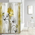 thumbnail image 1 of Rustic Farmhouse Shower Curtain, Farm Yellow Daisy Floral Flowers and Butterfly on Country Wooden Shower Curtain for Bathroom, Yellow Bathroom Shower Curtains with 6PCS Hooks, 36X70IN, 1 of 1