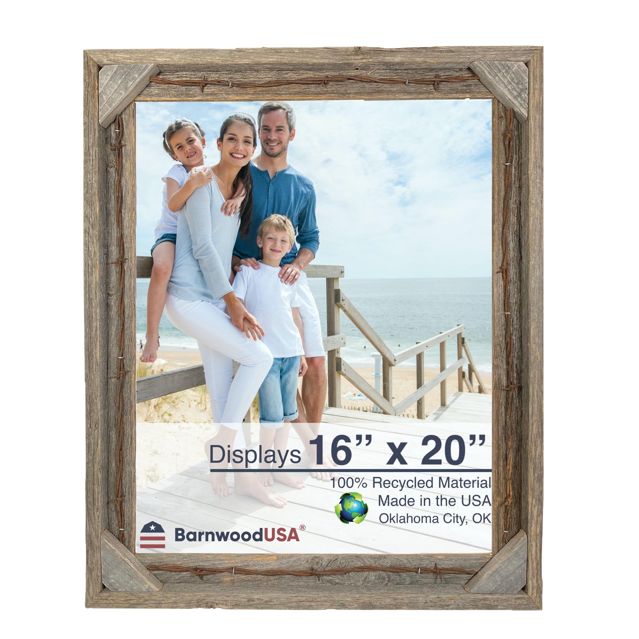 Rustic Gray Reclaimed Wood 16x20 Picture Frame