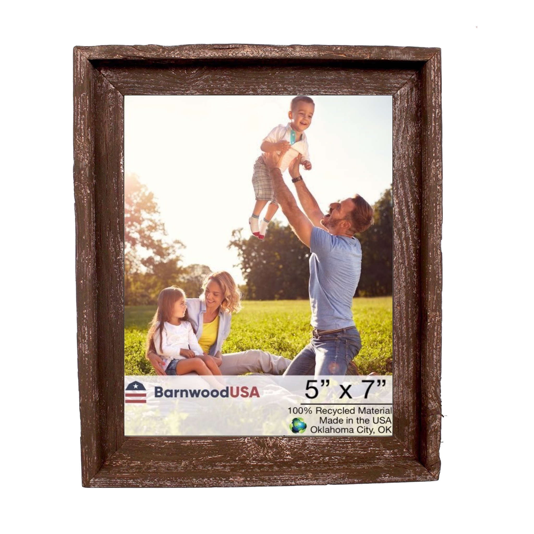 Rustic Espresso Reclaimed Wood 5x7 Picture Frame
