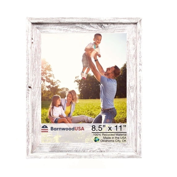 barnwoodusa | signature picture frame - 100% up-cycled reclaimed wood (11x14, smoky black)