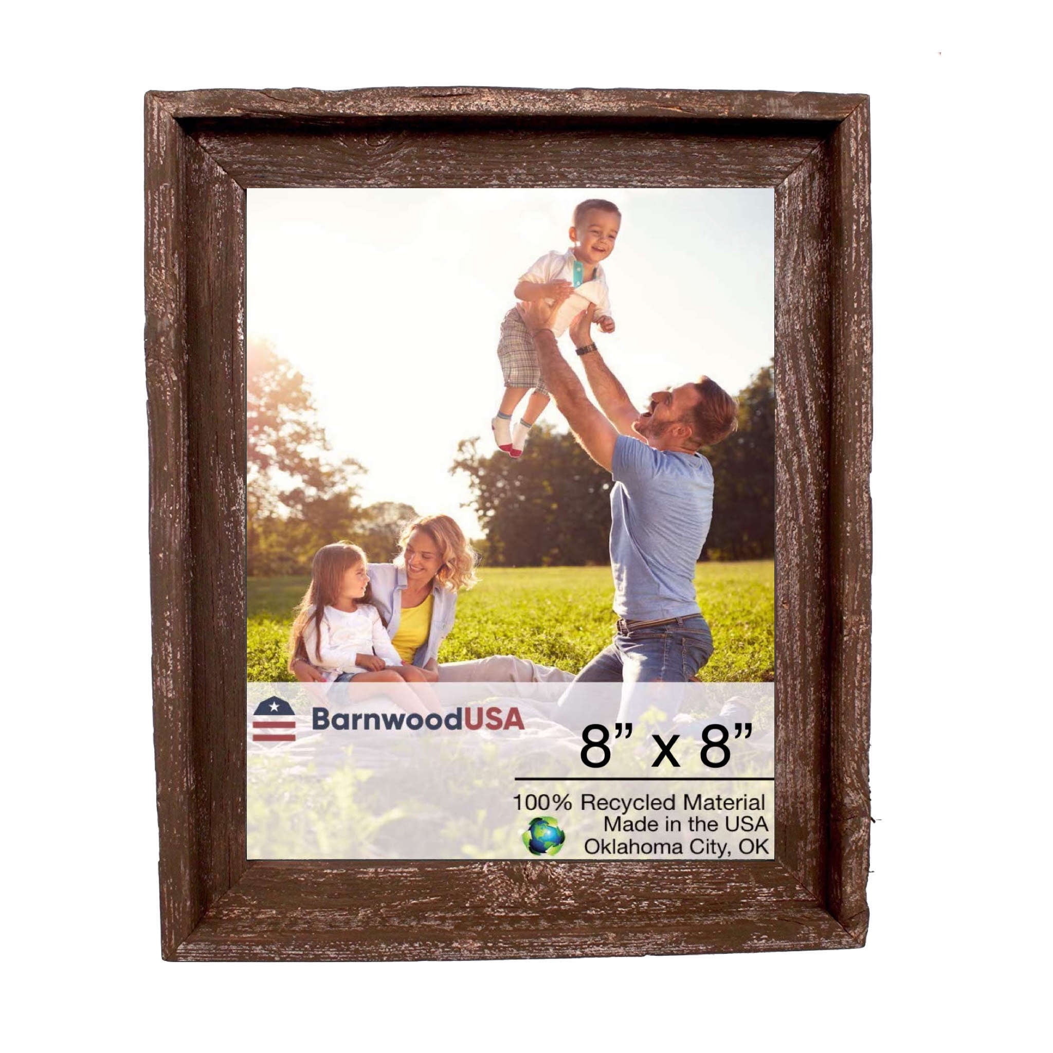 Rustic Espresso Reclaimed Wood 8" x 8" Picture Frame