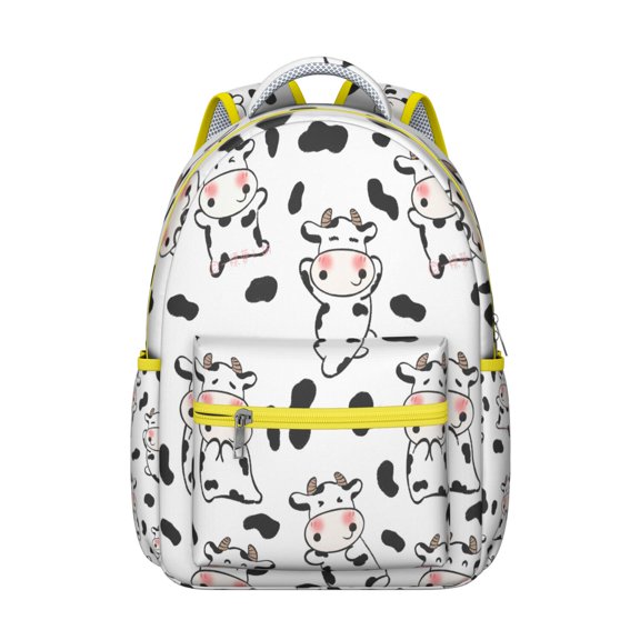 Rustic Farmhouse Student Backpack with Highland Cow Pattern Waterproof, Scratch-Resistant Durable Composite Oxford Cloth, Comfortable Adjustable Straps, Perfect for Student and Cow Lovers