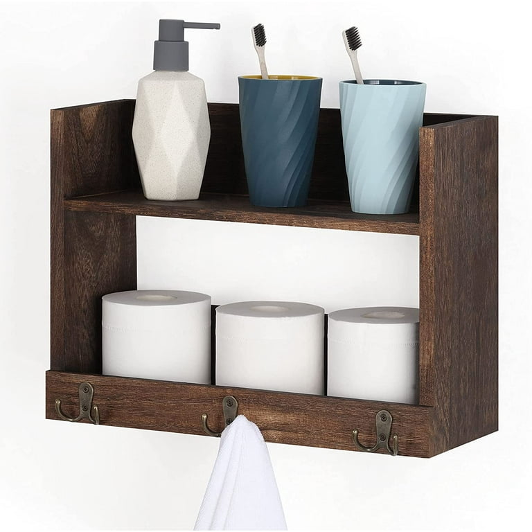 Rustic towel rack online with shelf