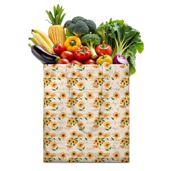 Rustic Farmhouse Sunflower Tote Bag - Washable & Spacious Reusable Shopping Bag for Minimalists