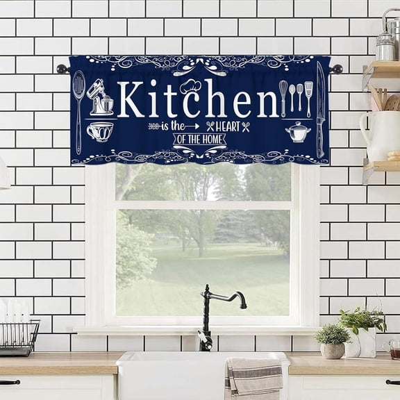 Rustic Farmhouse Valances 54" W x 18" L - Vintage Rustic Farmhouse Country Kitchen Curtains Valance for Windows Rod Pocket Kitchen Decor Decorations
