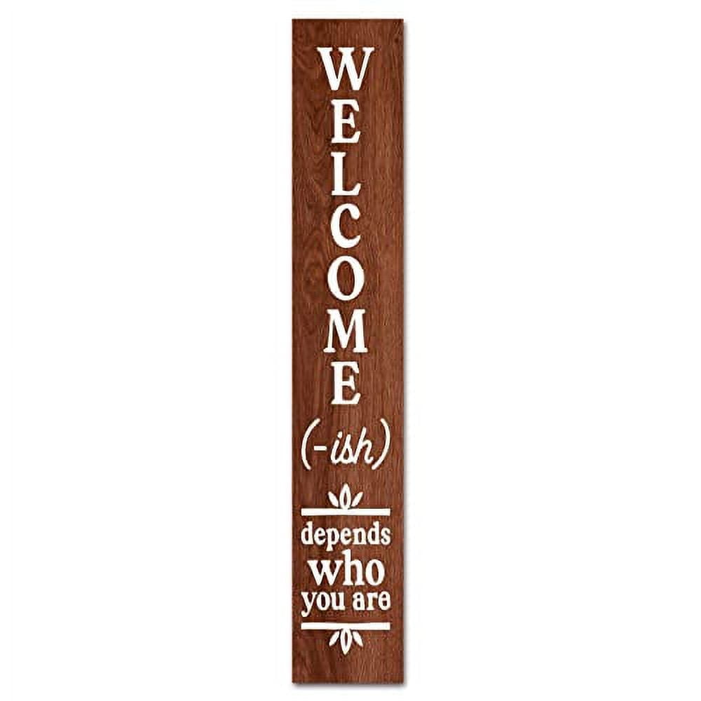 Rustic Farmhouse Vertical Welcome Ish Front Door Sign, Farmhouse Porch ...