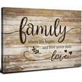 thumbnail image 1 of Rustic Farmhouse Wall Art Brown Family Signs Decor for Kitchen Dining Room Pictures Inspirational Words Canvas Prints Vintage Bless Paintings Artwork Country House Entryway Home Decoration 12x16”, 1 of 13