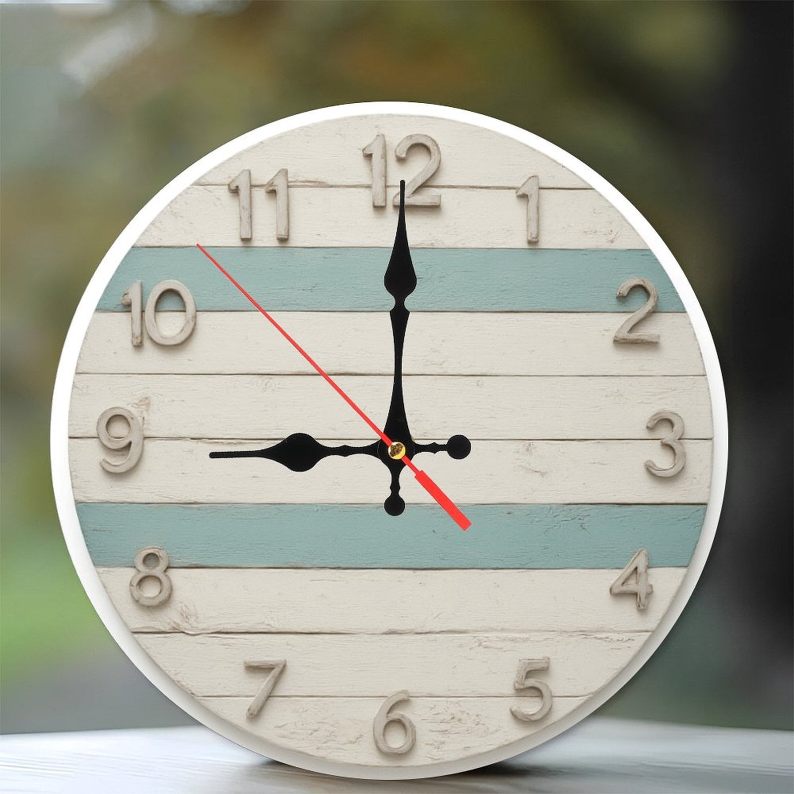 Rustic Farmhouse Wall Clock Home Decor Wooden Clock 10-Inch Silent ...
