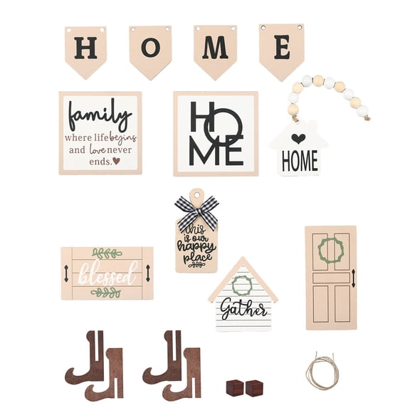 Rustic Farmhouse Wall Decor Set Interchangeable Wood Signs For Home Living Room Kitchen Entryway