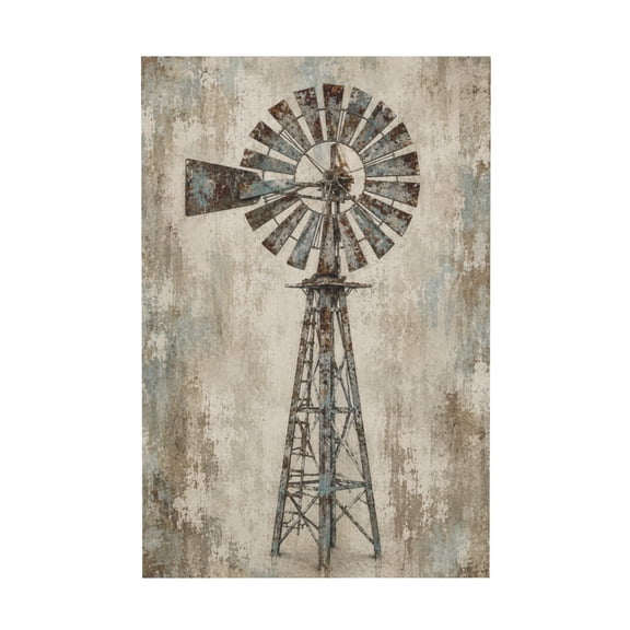 Rustic Farmhouse Windmill Canvas Wall Art Vintage Country Home Bedroom Living Room Decor 12*18in