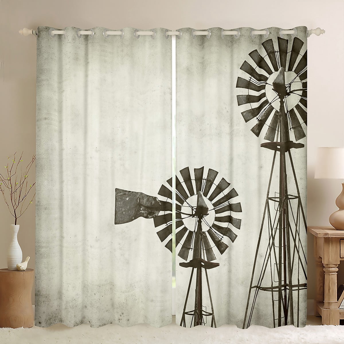 Rustic Farmhouse Window Curtains & Drapes 52"x84" Set of 2 Panels