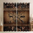 thumbnail image 1 of Rustic Farmhouse Window Curtains Retro Camo Cabin Lodge 30%-50% Blackout Curtains 42"Wx63"L Hunting And Fishing Curtains & Drapes Men Wildlife Bear Deer Fish Duck Curtains 2 Panels, 1 of 6